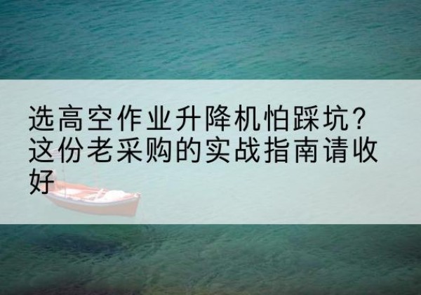浠水高空作业升降机厂家推荐-选高空作业升降机怕踩坑？这份老采购的实战指南请收好